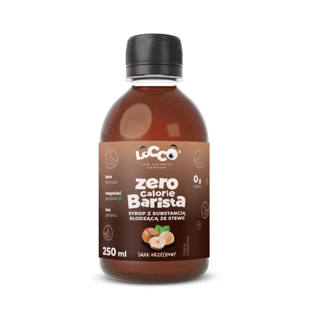 Locco Zero Calorie Barista Syrop z substancją słodzącą ze stewii smak orzechowy 250 ml