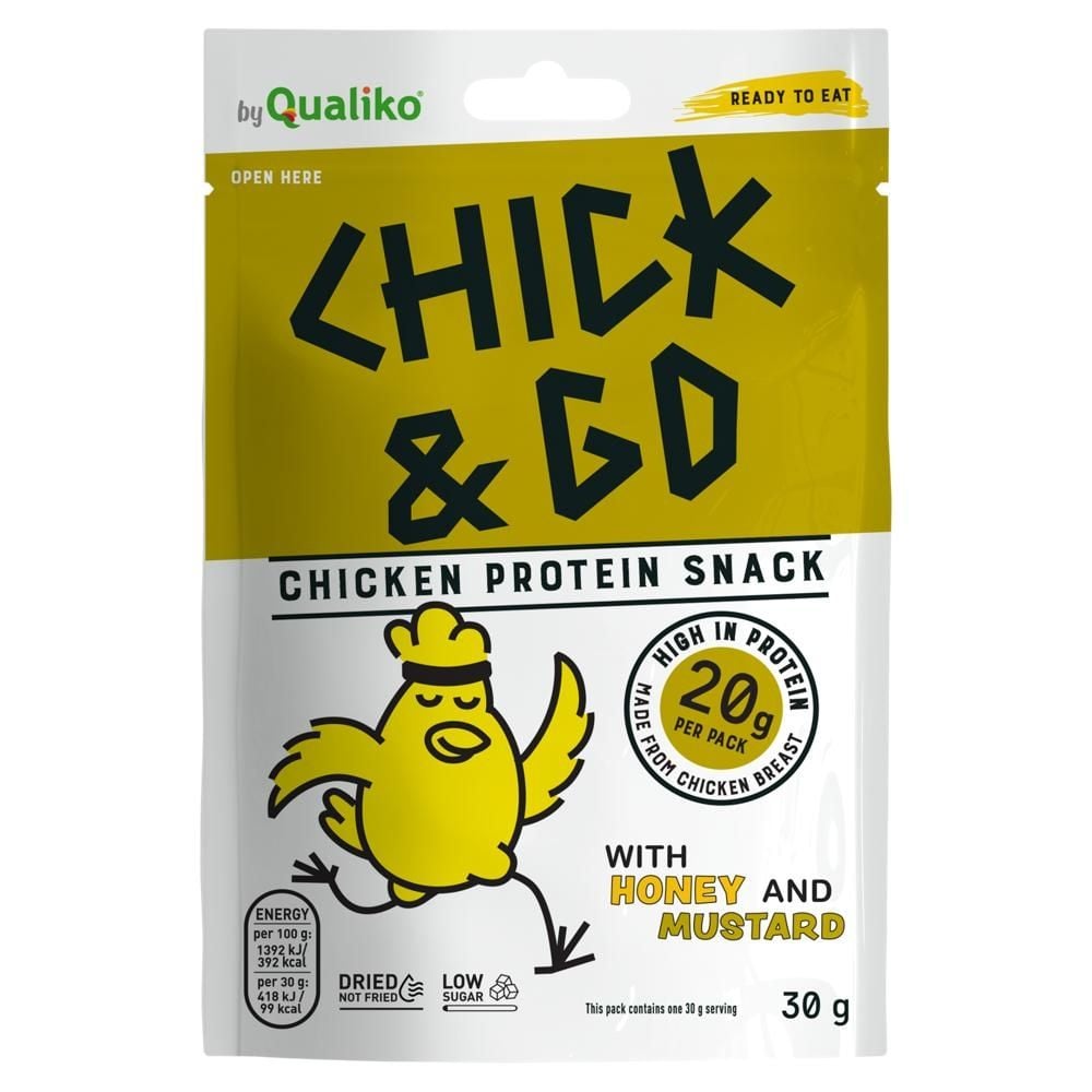 Qualiko Chick & Go Suszone filety z piersi kurczaka w marynacie z dodatkiem gorczycy i miodu 30 g