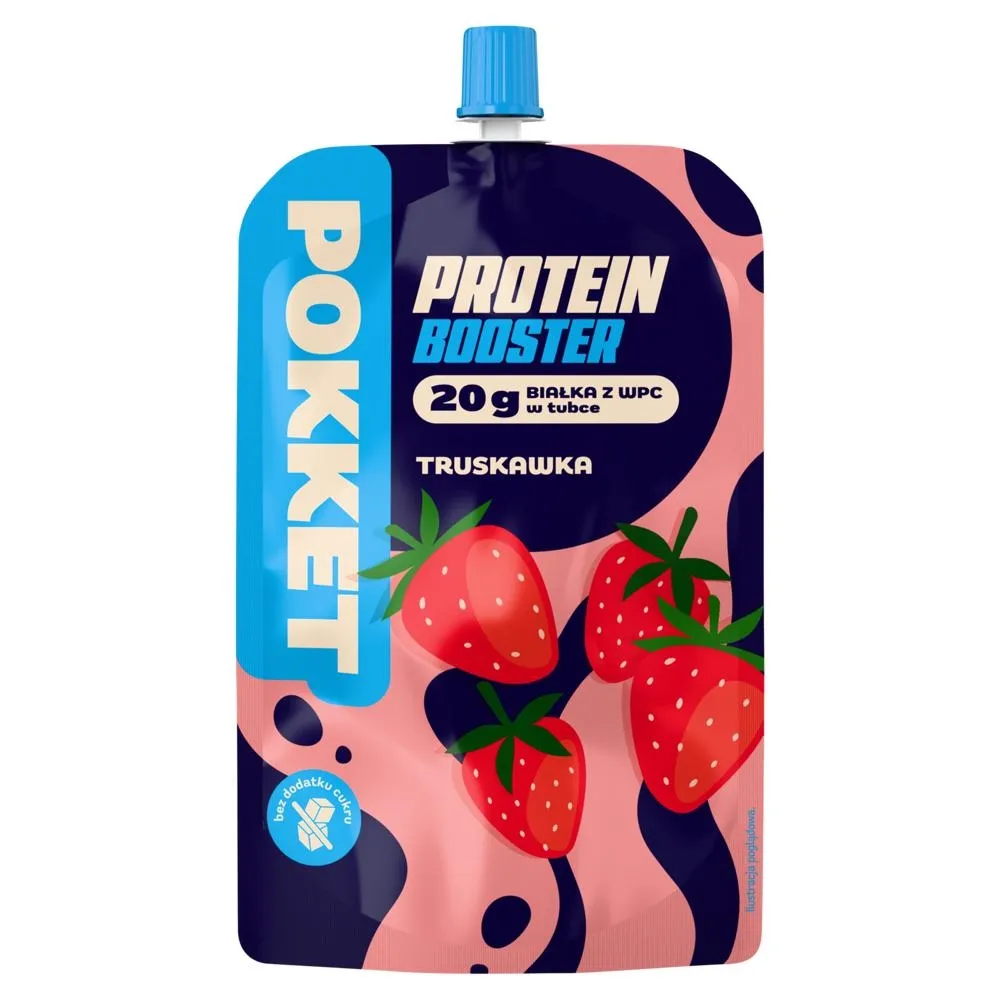 Pokket Protein Booster Mus truskawka 180 g