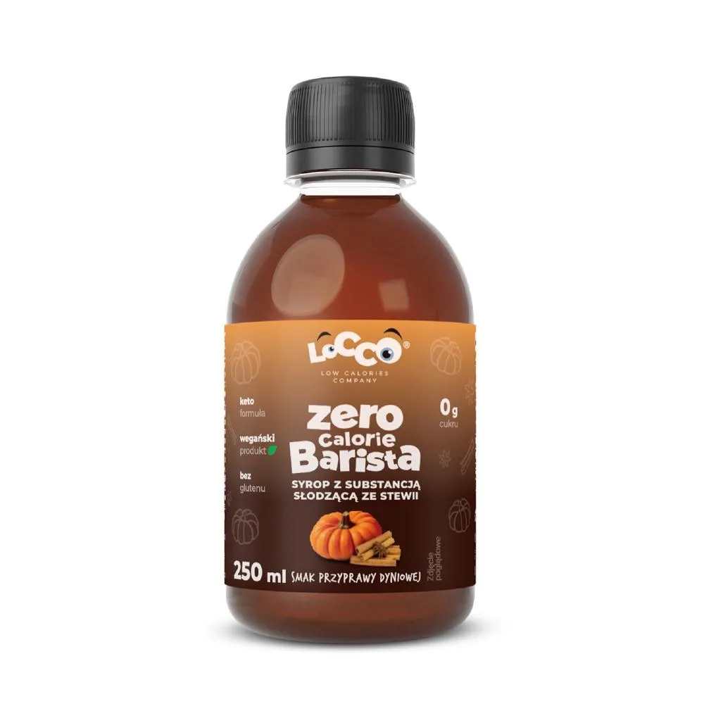 Locco Zero Calorie Barista Syrop z substancją słodzącą ze stewii smak przyprawy dyniowej 250 ml