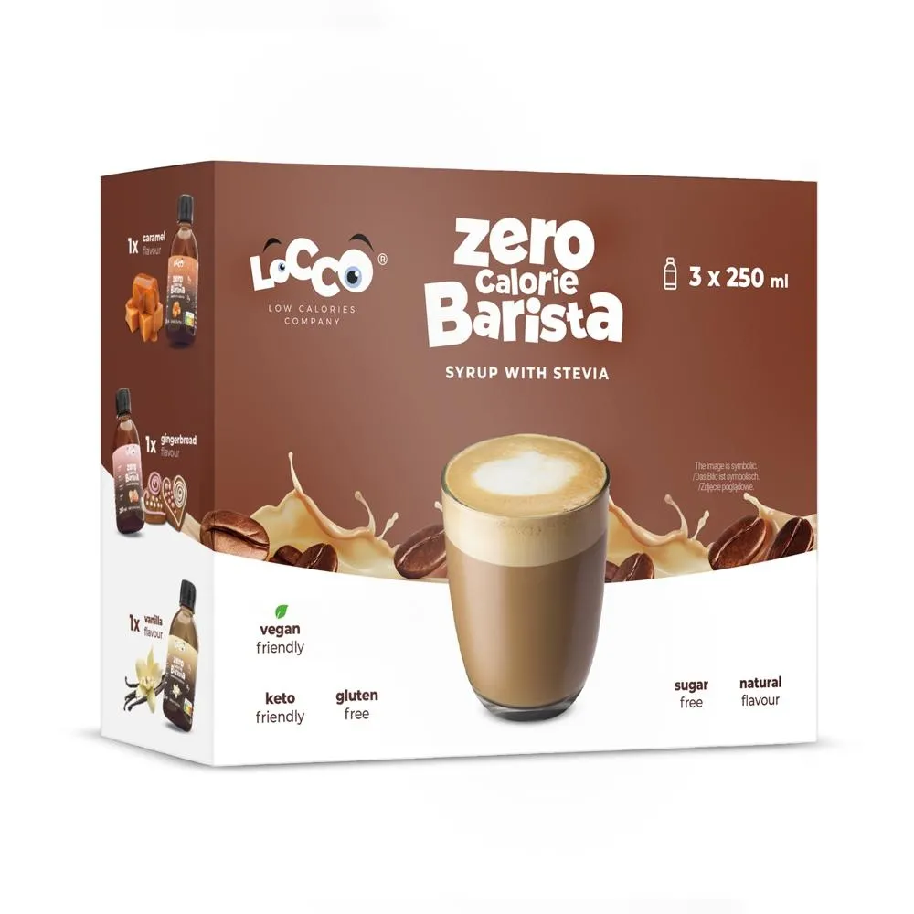 Locco Zero Calorie Barista Syrop z glikozydami stewiolowymi ze stewii 3 x 250 ml