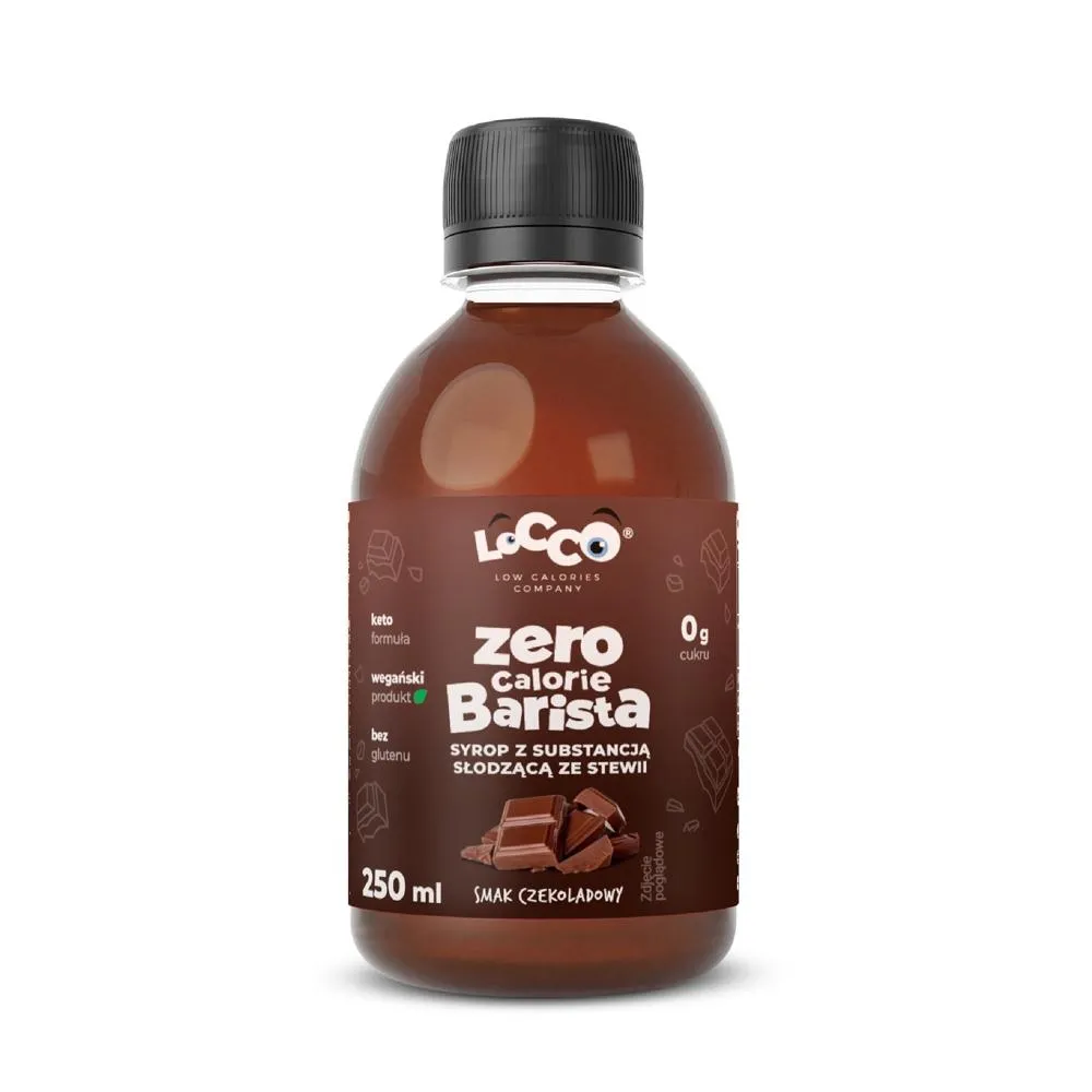 Locco Zero Calorie Barista Syrop z substancją słodzącą ze stewii smak czekoladowy 250 ml