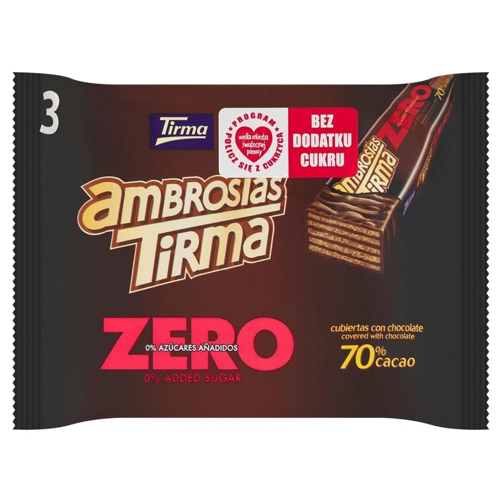 Tirma Wafelki przekładane kremem w polewie czekoladowej gorzkiej 64,5 g