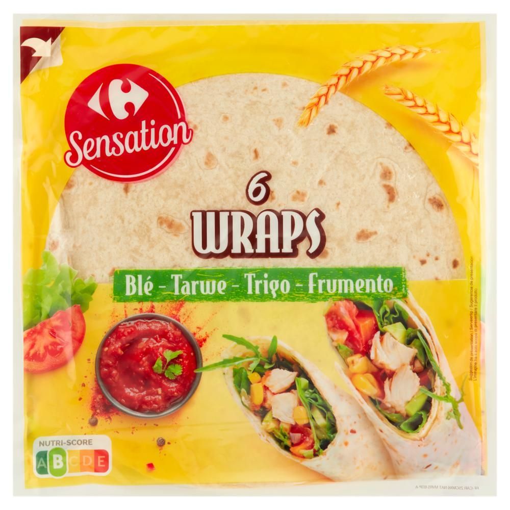 Carrefour Sensation Placki pszenne do zawijania 370 g (6 sztuk)