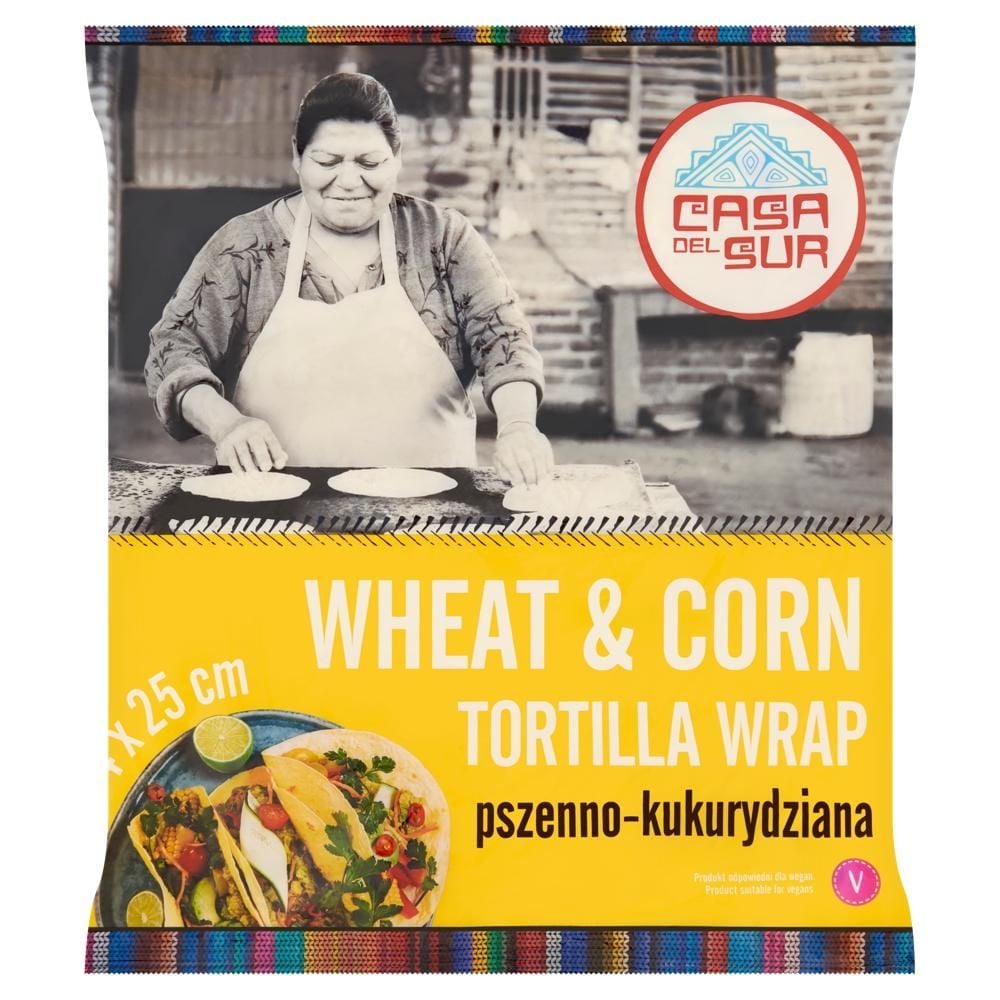 Casa del Sur Tortilla pszenno-kukurydziana 25 cm 240 g (4 sztuki)