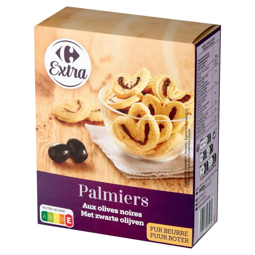 Carrefour Extra Paluchy z ciasta francuskiego z nadzieniem z czarnymi oliwkami 100 g