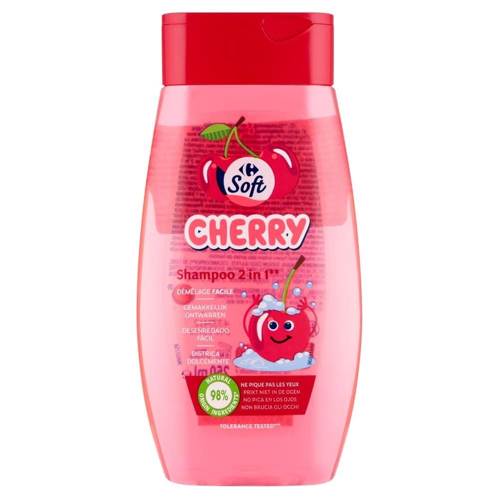 Carrefour Soft Szampon 2 w 1 z ekstraktem z wiśni 250 ml
