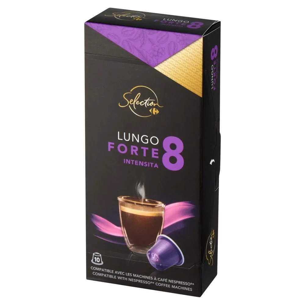 Carrefour Selection Lungo Forte Kawa mielona w kapsułkach 52 g (10 sztuk)