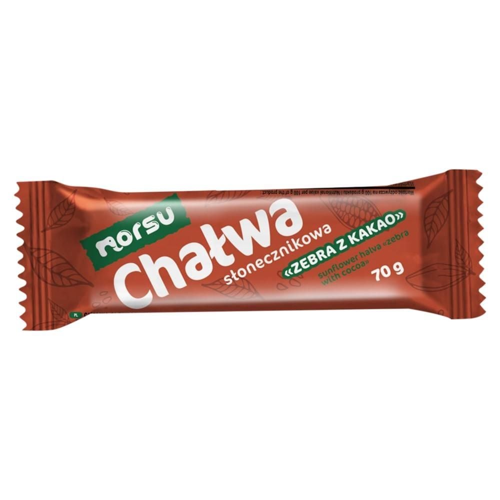Norsu Chałwa słonecznikowa zebra z kakao 70 g