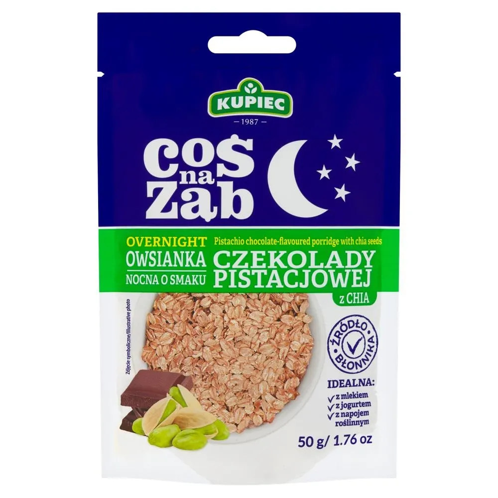 Kupiec Coś na ząb Owsianka nocna o smaku czekolady pistacjowej z chia 50 g