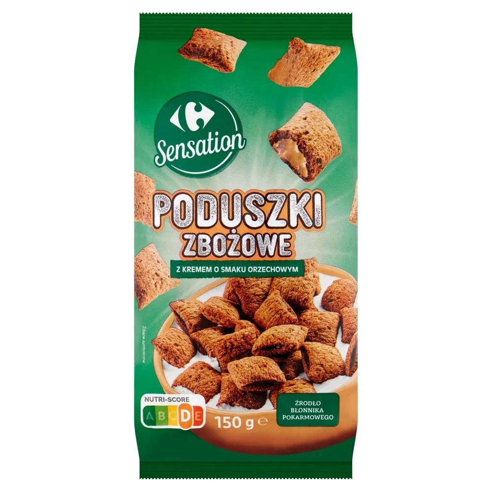 Carrefour Sensation Poduszki zbożowe z kremem o smaku orzechowym 150 g