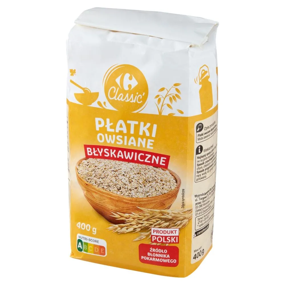 Carrefour Classic Płatki owsiane błyskawiczne 400 g