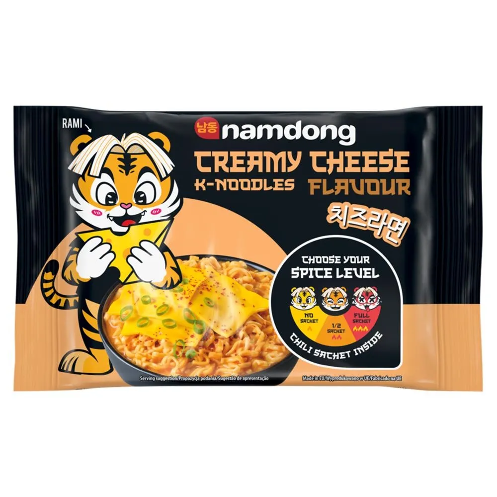 Namdong Danie błyskawiczne kluski o smaku sera śmietankowego z saszetką przyprawową chili 120 g