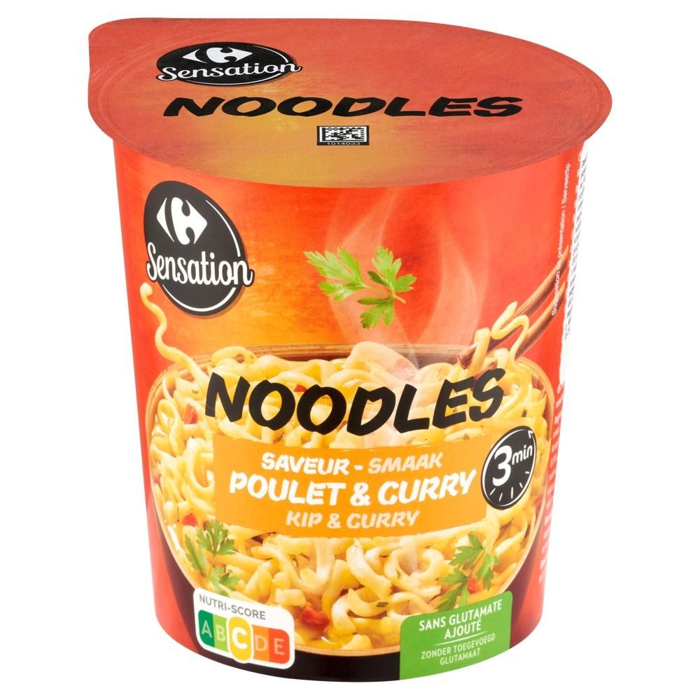 Carrefour Sensation Danie instant z makaronem o smaku przyprawy curry i kurczaka 62 g