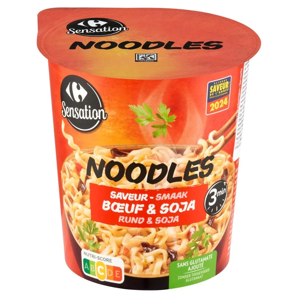 Carrefour Sensation Danie instant z makaronem o smaku przyprawy curry i wołowiny 62 g