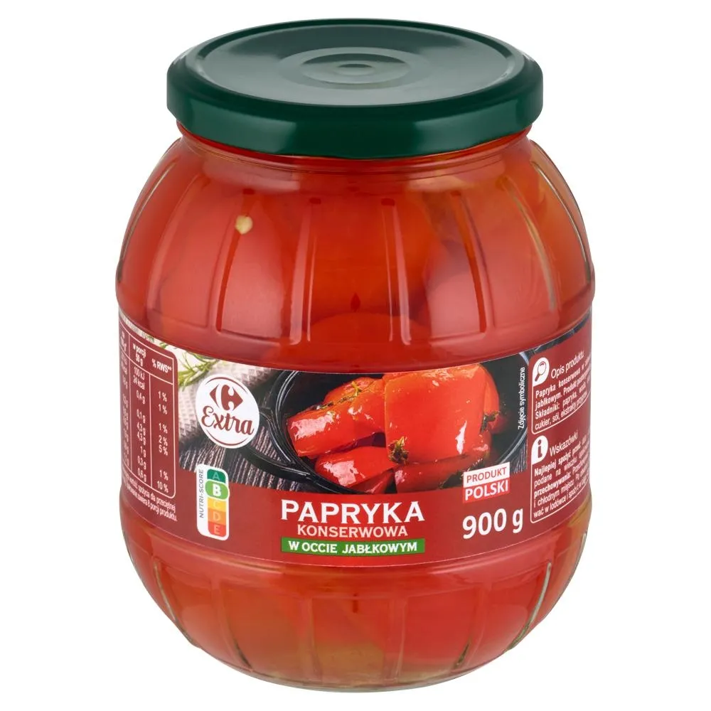 Carrefour Extra Papryka konserwowa w occie jabłkowym 900 g