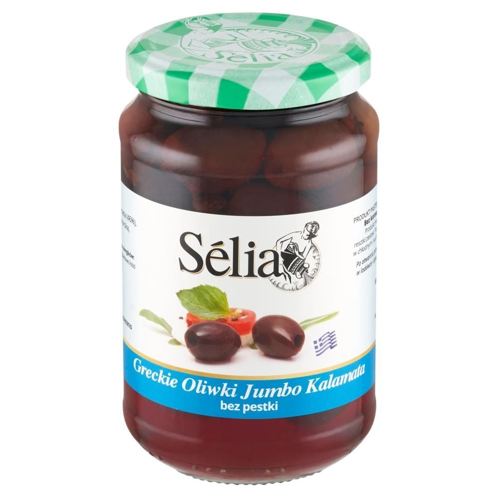 Sélia Greckie oliwki jumbo kalamata bez pestki 370 g