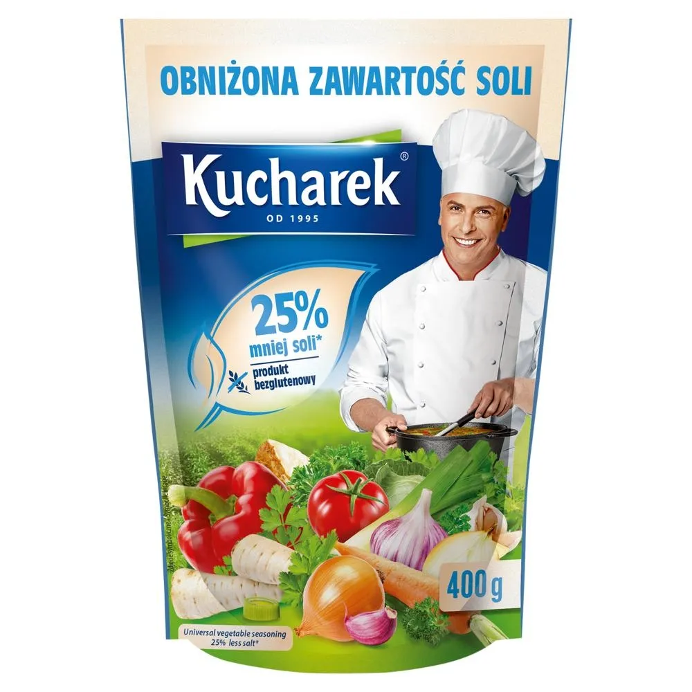 Kucharek Przyprawa do potraw z obniżoną zawartością soli 400 g