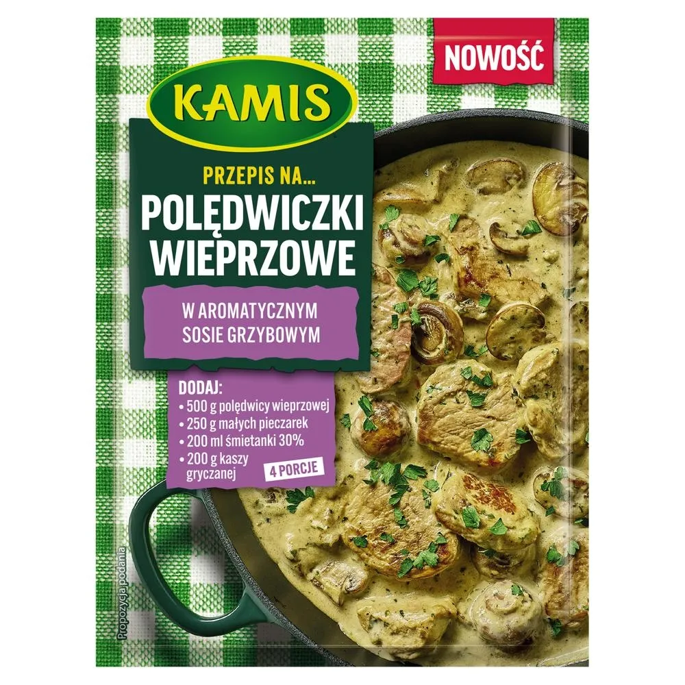 Kamis Przepis na polędwiczki wieprzowe w aromatycznym sosie grzybowym 30 g
