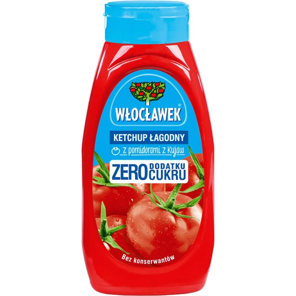 Włocławek Ketchup łagodny zero dodatku cukru 450 g