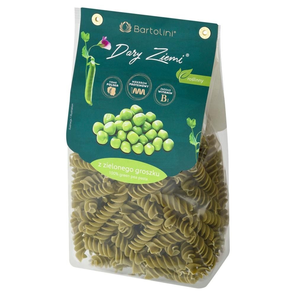 Bartolini Dary Ziemi Makaron z zielonego groszku świderek nr 2 250 g