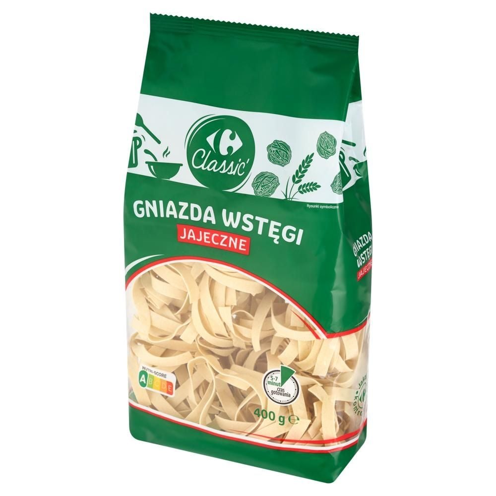Carrefour Classic Makaron gniazda wstęgi jajeczne 400 g