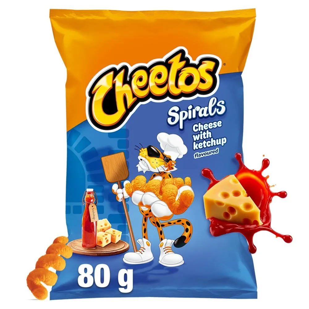 Cheetos Spirals Chrupki kukurydziane o smaku serowo-ketchupowym 80 g