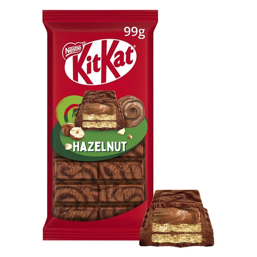 KitKat Hazelnut Czekoladowa tabliczka w mlecznej czekoladzie z nadzieniem orzechowym 99 g