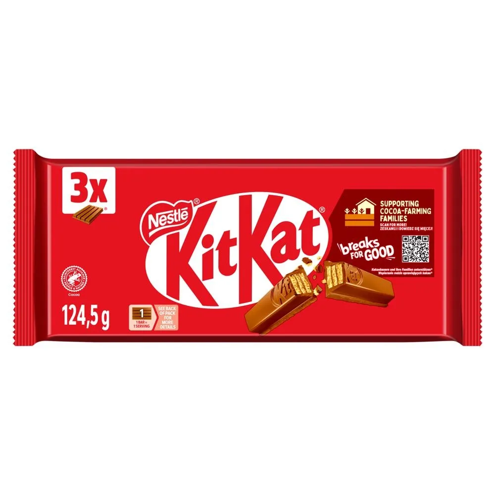 KitKat Paluszki waflowe w czekoladzie mlecznej 124,5 g (3 x 41,5 g)