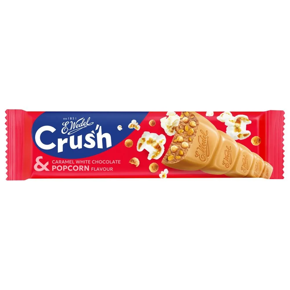 E. Wedel Crush Baton z czekolady białej karmelowej z prażoną soloną kukurydzą  i chrupkami 25 g