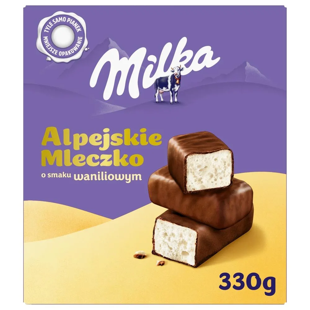 Milka Alpejskie Mleczko Pianka o smaku waniliowym 330 g