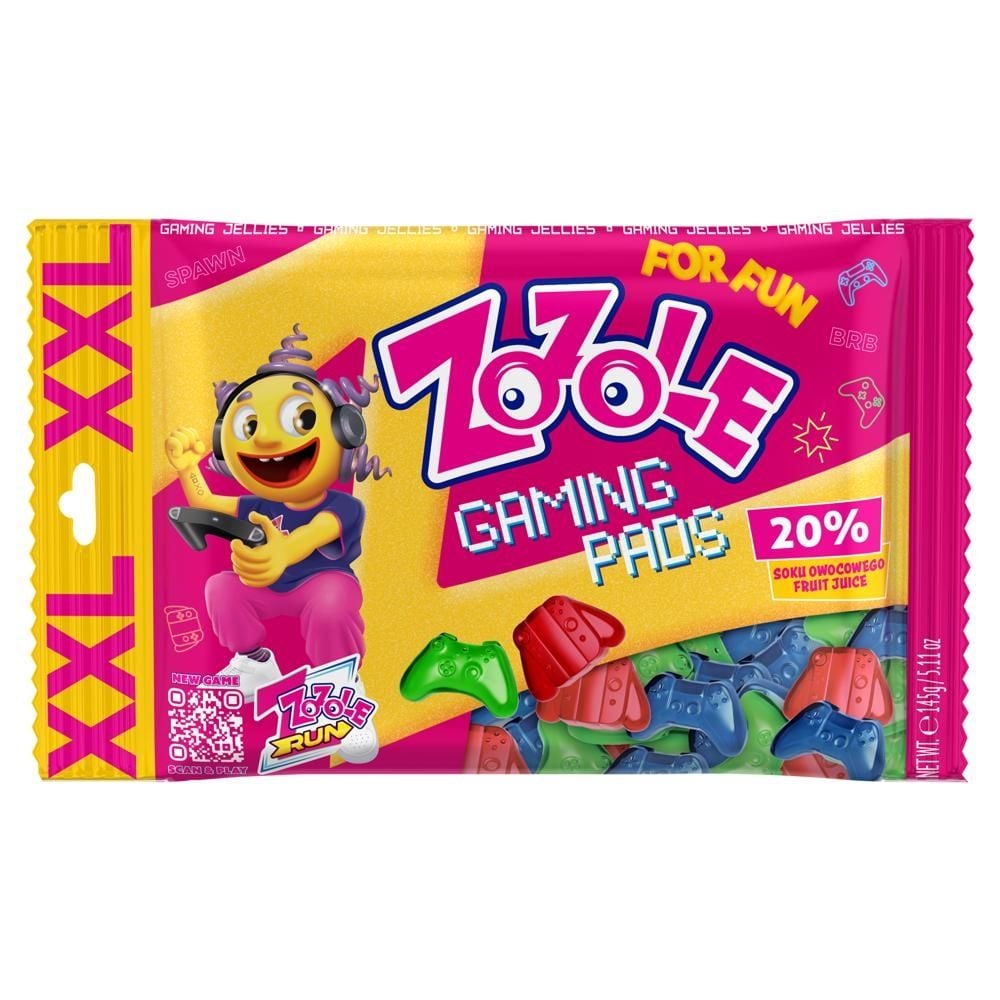Zozole XXL Gaming Pads Mix żelków o smaku malinowym jabłkowym i wiśniowym 145 g