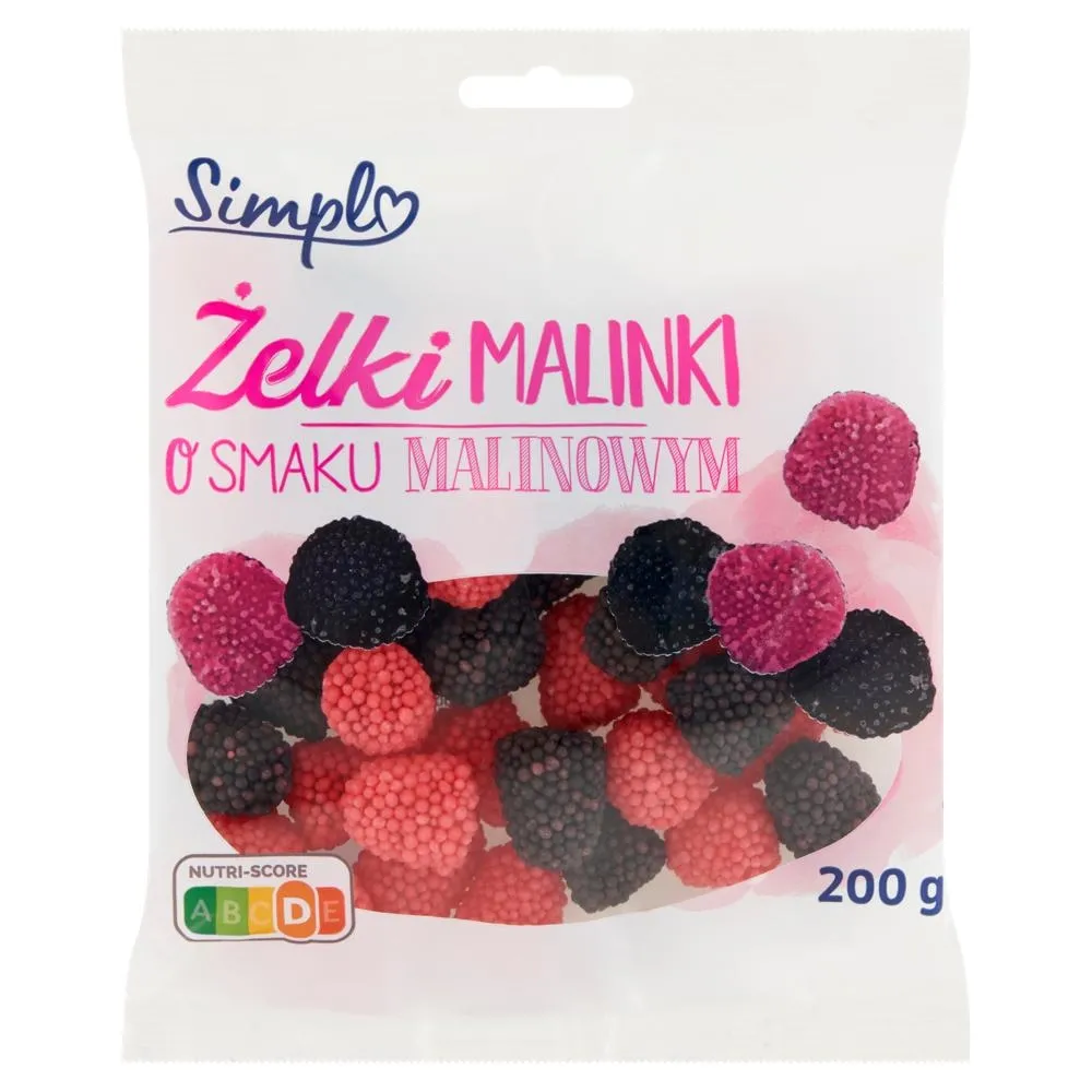 Simpl Żelki malinki o smaku malinowym 200 g