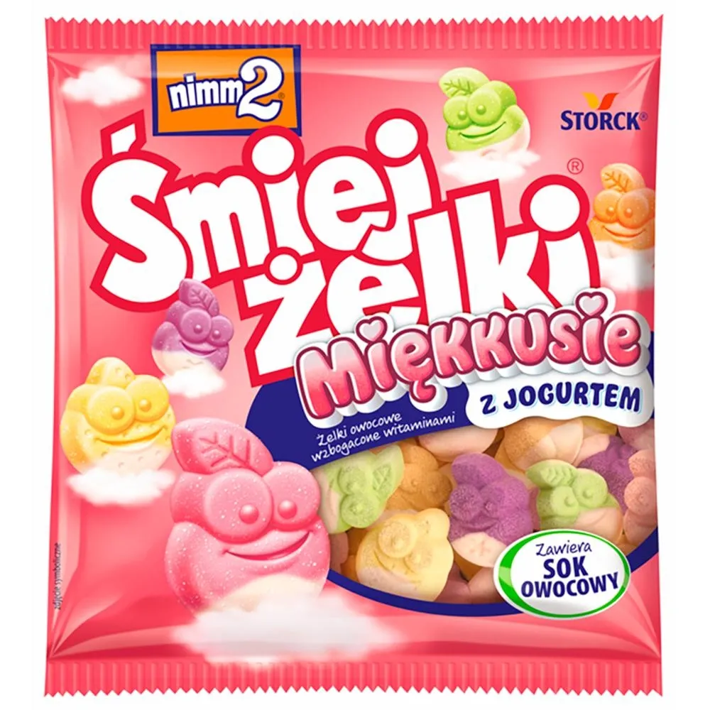 nimm2 Śmiejżelki Miękkusie Żelki owocowe wzbogacone witaminami 90 g