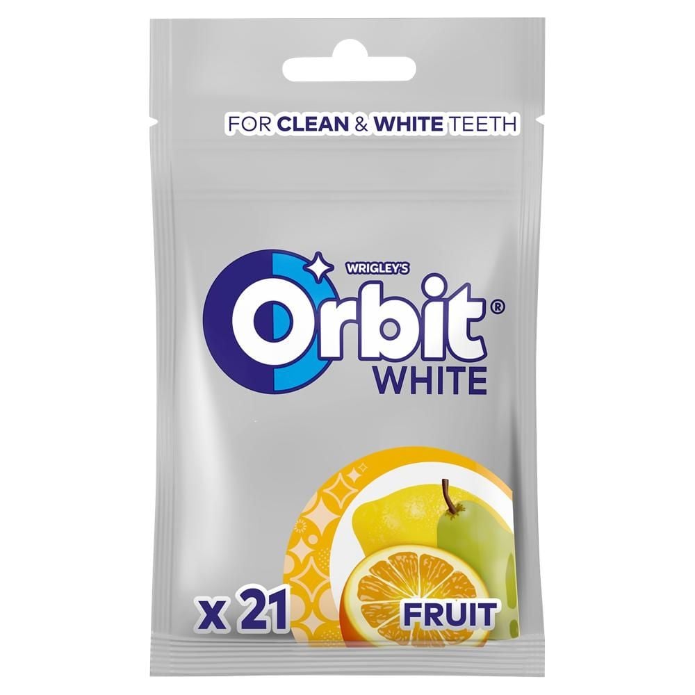 Orbit White Fruit Bezcukrowa guma do żucia 29 g (21 sztuk)