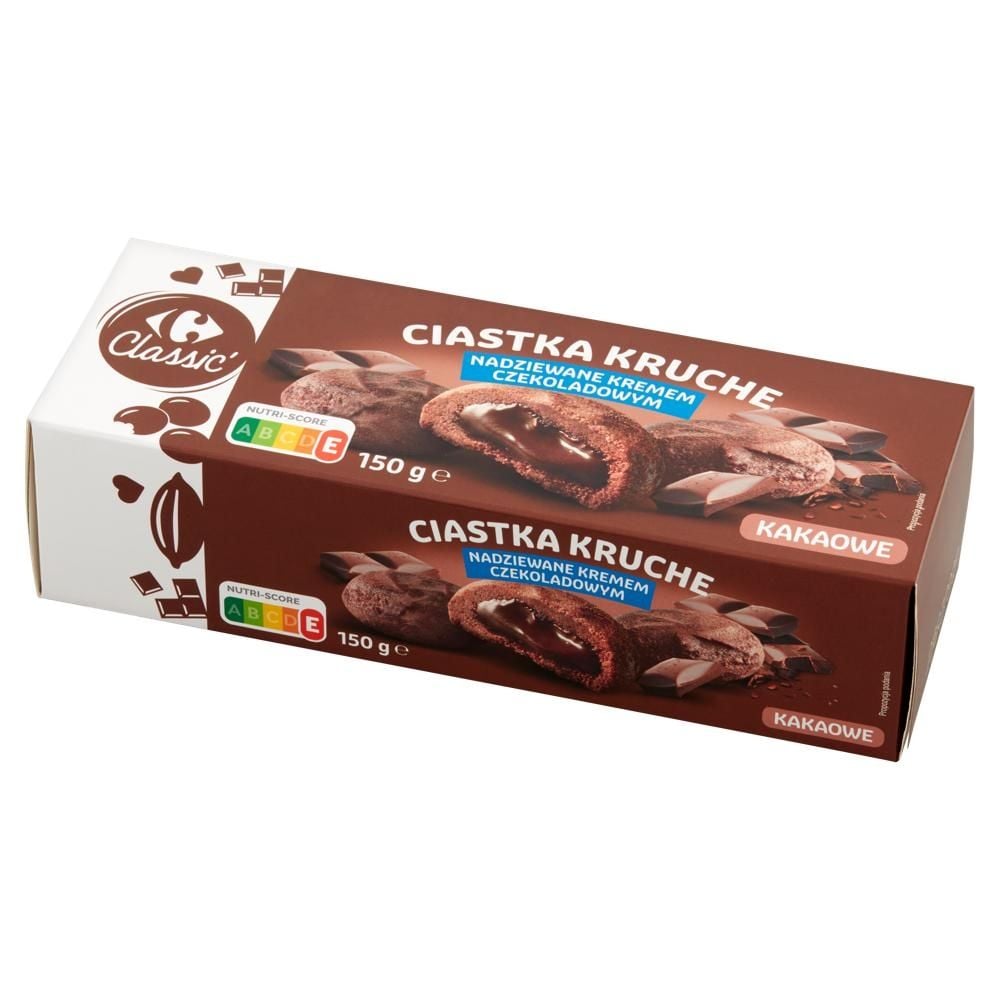 Carrefour Classic Ciastka kruche nadziewane kremem czekoladowym 150 g