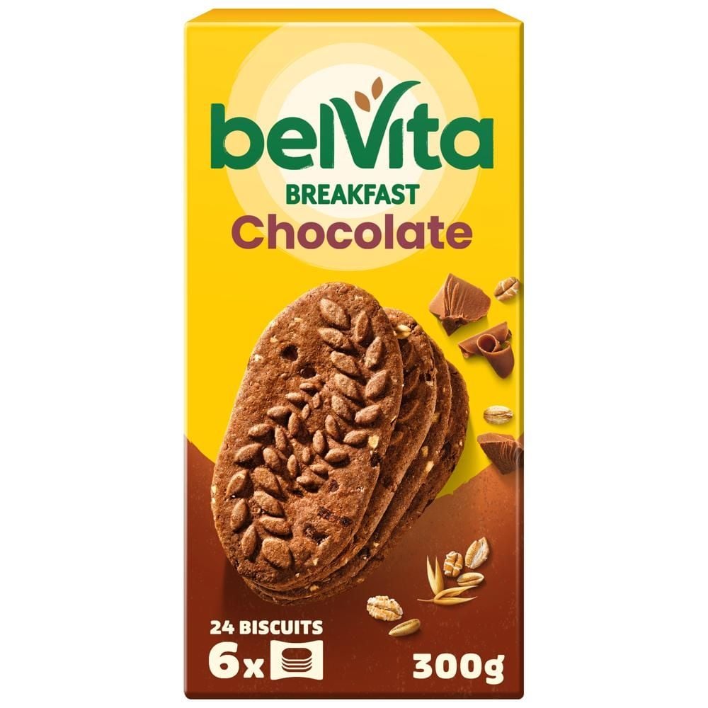 belVita ciastka zbożowe o smaku kakaowym z kawałkami czekolady ciastka zbożowe - 300 g