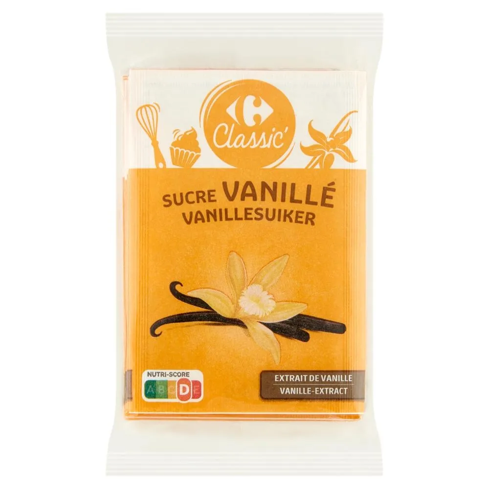 Carrefour Classic Cukier waniliowy z ekstraktem wanilii 75 g (10 sztuk)
