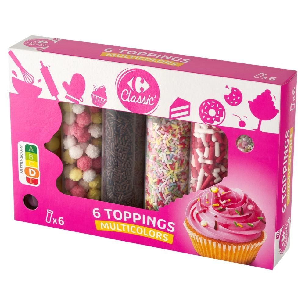 Carrefour Classic Zestaw dekoracji cukrowych do wypieków 150 g (6 sztuk)