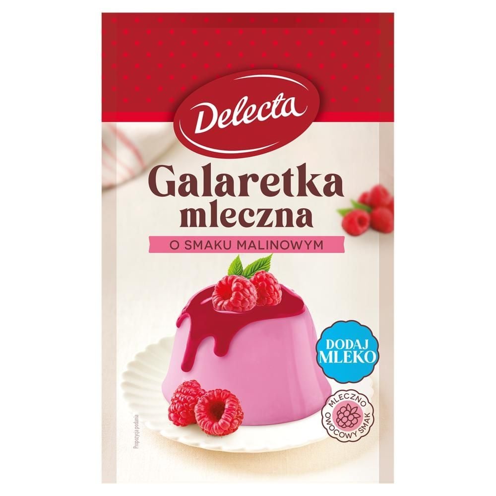 Delecta Galaretka mleczna o smaku malinowym 60 g
