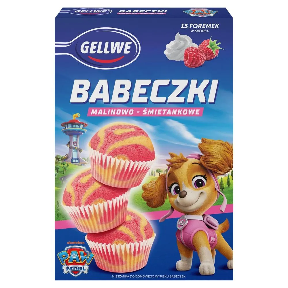 Gellwe Babeczki malinowo-śmietankowe mieszanka do wypieku 238 g