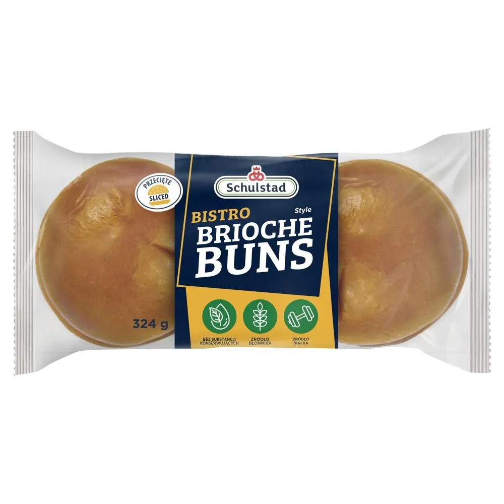 Schulstad Bułki pszenne w stylu brioche do przygotowywania burgerów 324 g (4 x 81 g)