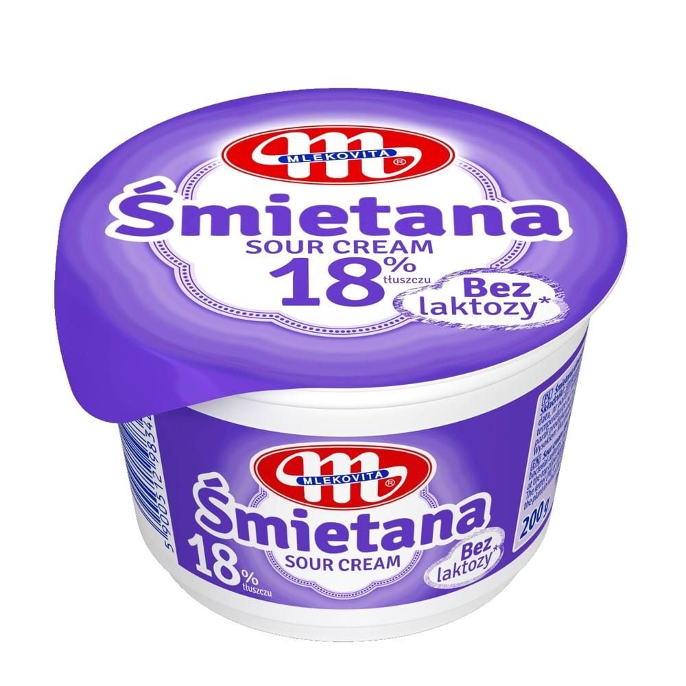 Mlekovita Śmietana 18% tł. bez laktozy 200g