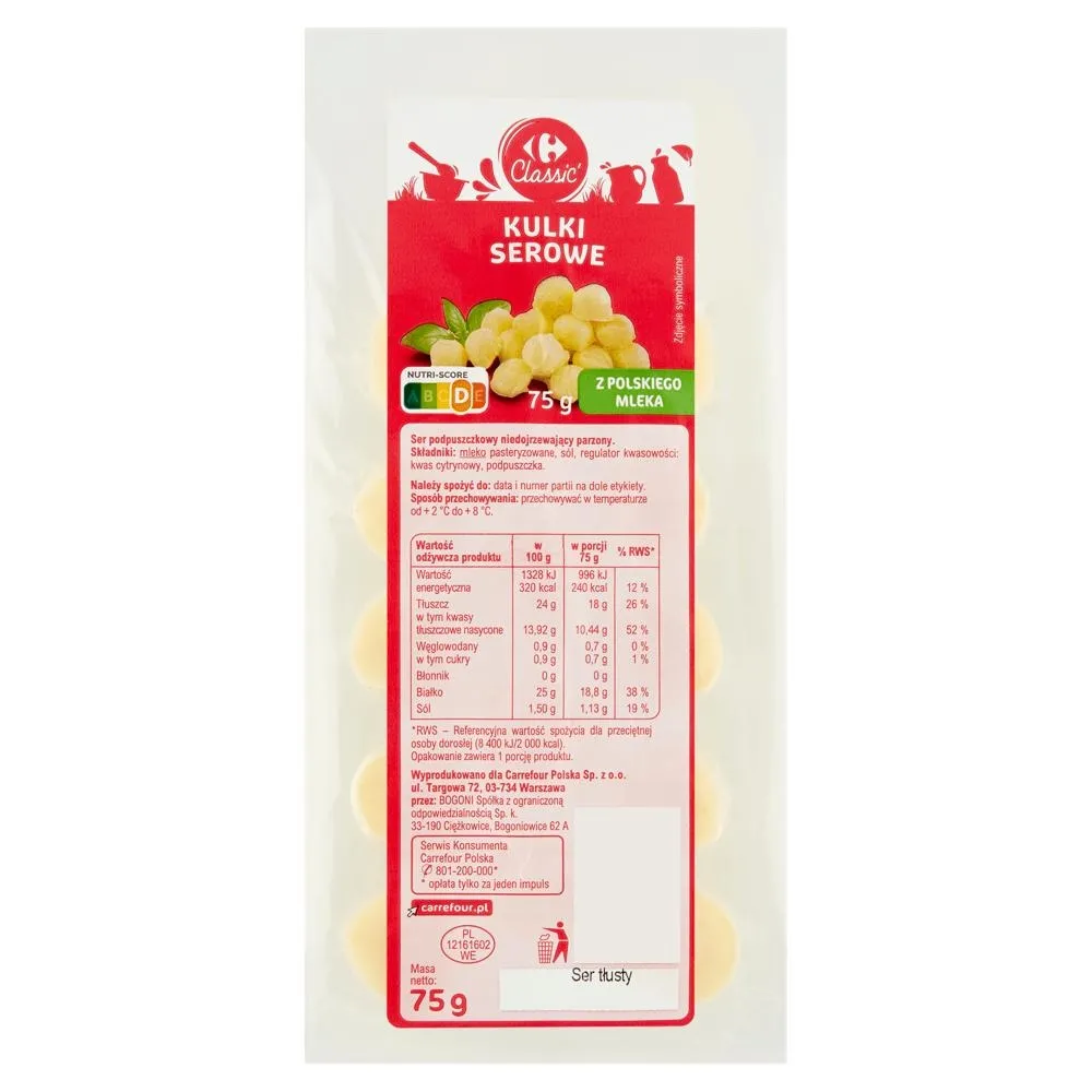 Carrefour Classic Kulki serowe 75 g