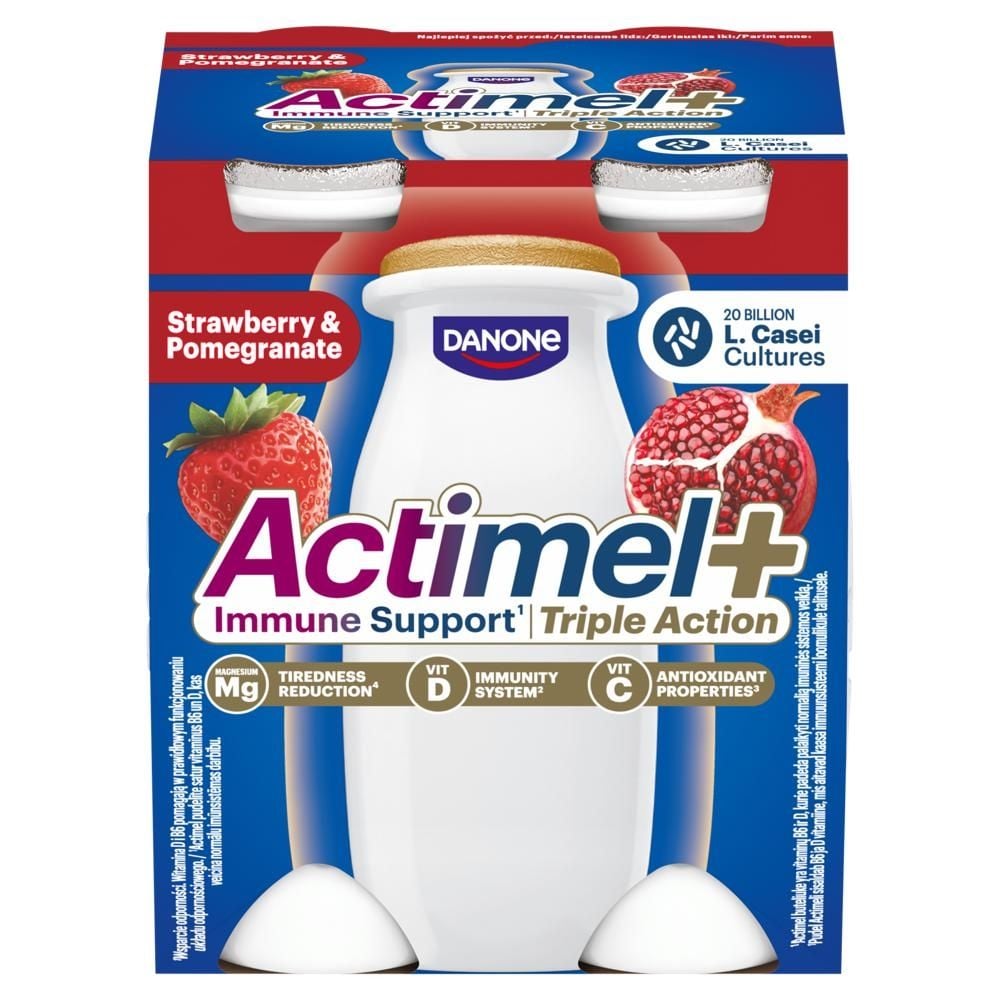 Actimel Napój jogurtowy o smaku truskawka-granat 400 g (4 x 100 g)