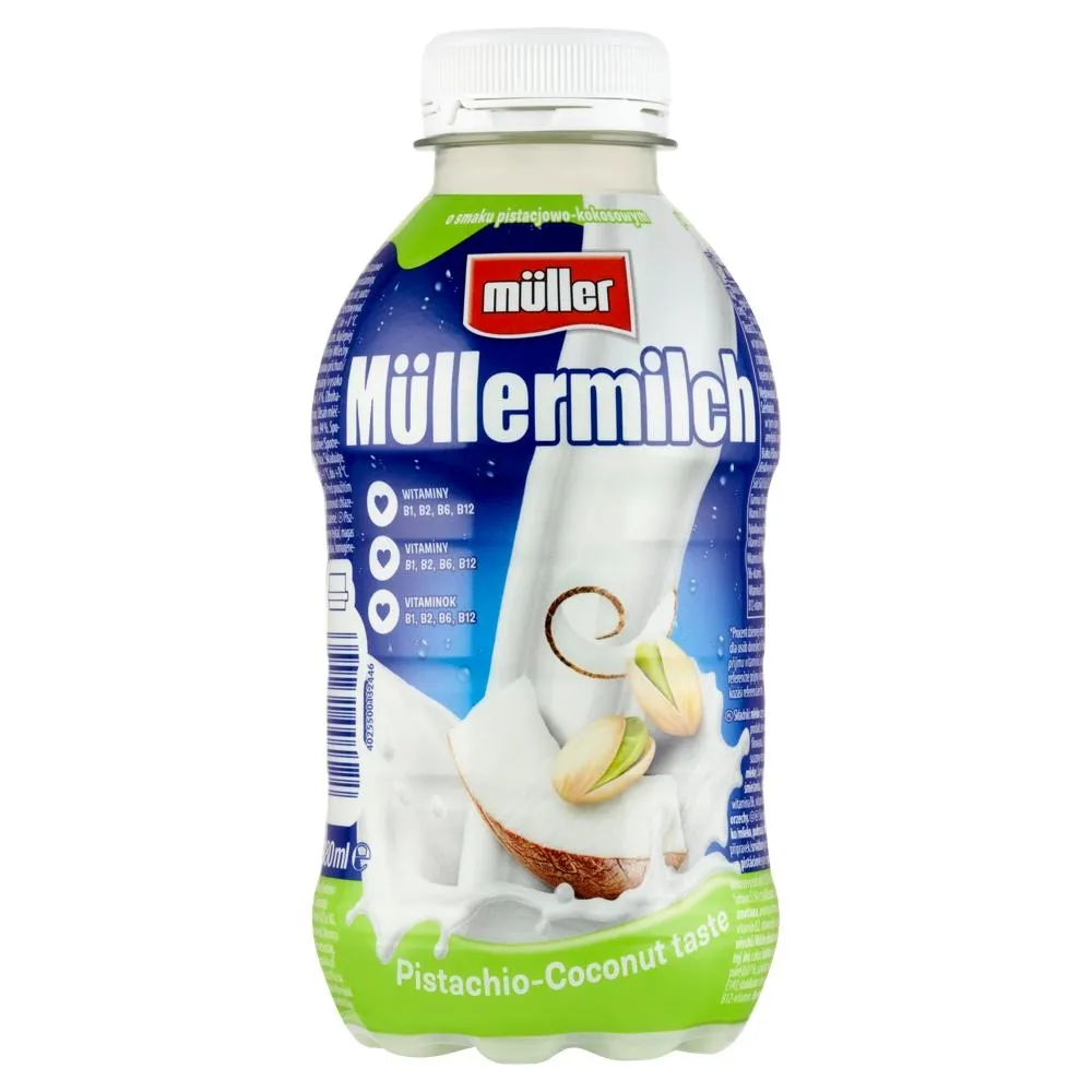 Müller Müllermilch Napój mleczny o smaku pistacjowo-kokosowym 400 g