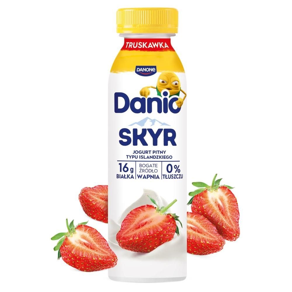 Danio Skyr jogurt pitny typu islandzkiego o smaku truskawkowym 270 g