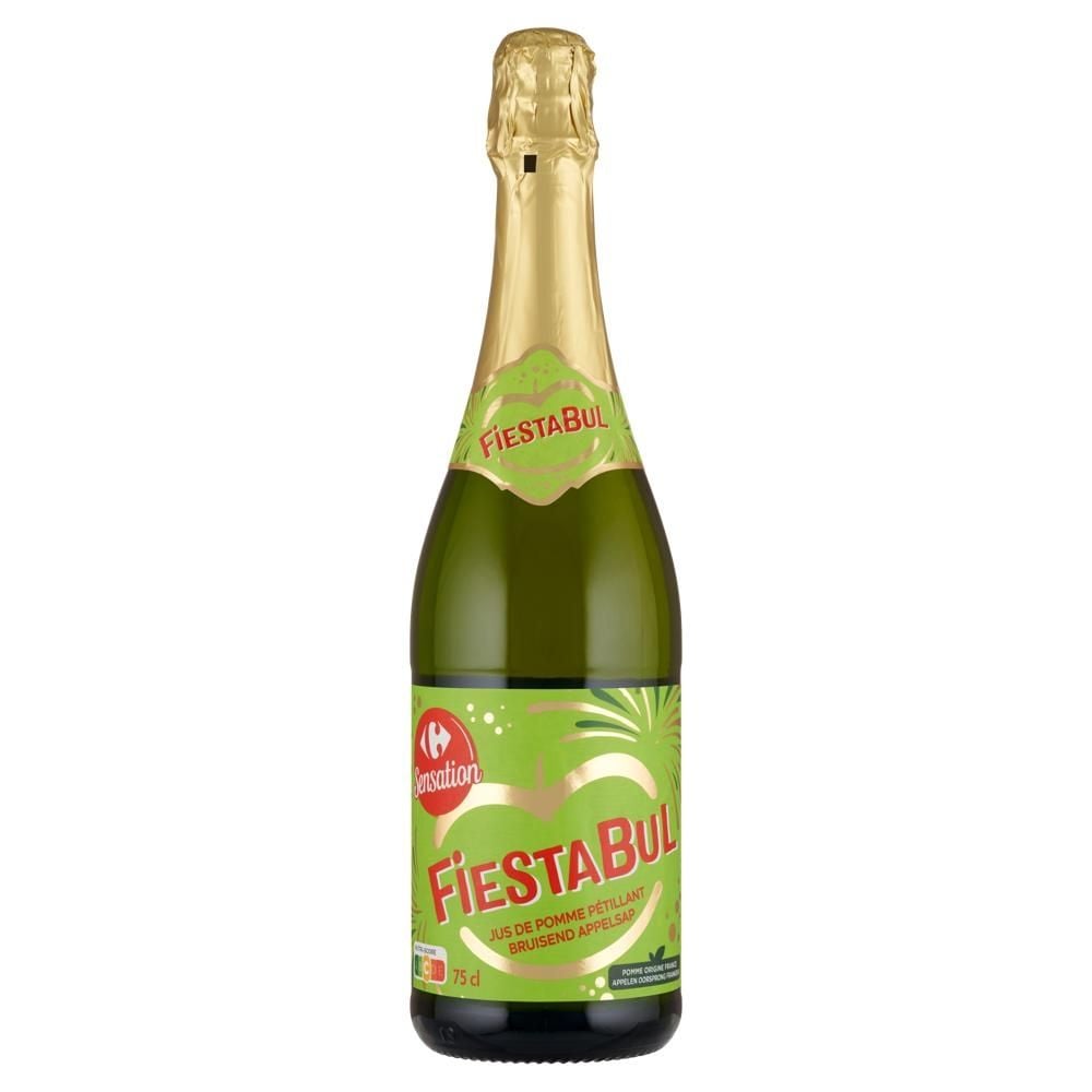 Carrefour Sensation Gazowany napój na bazie soku jabłkowego 75 cl