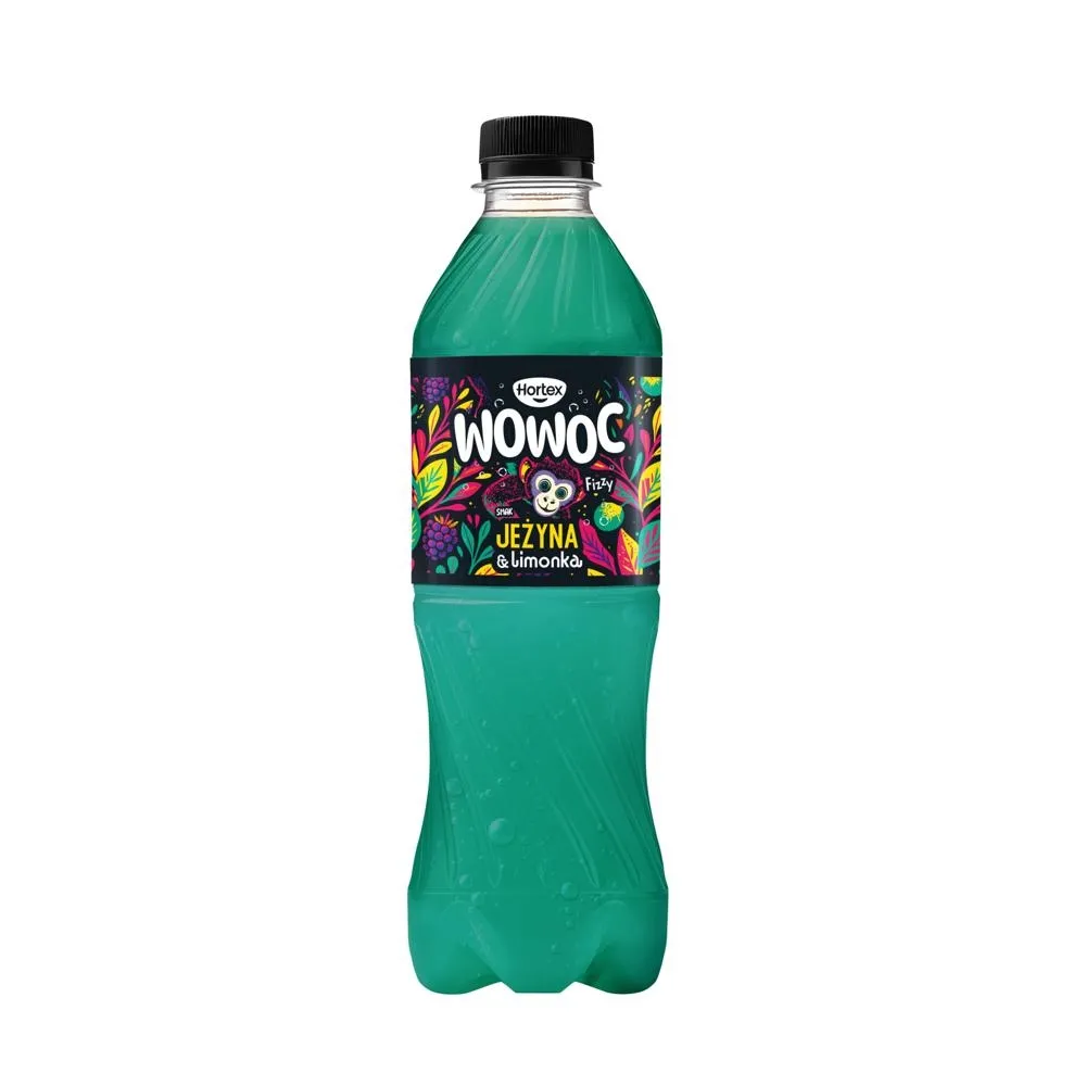 Hortex Wowoc Napój gazowany smak jeżyna & limonka 500 ml