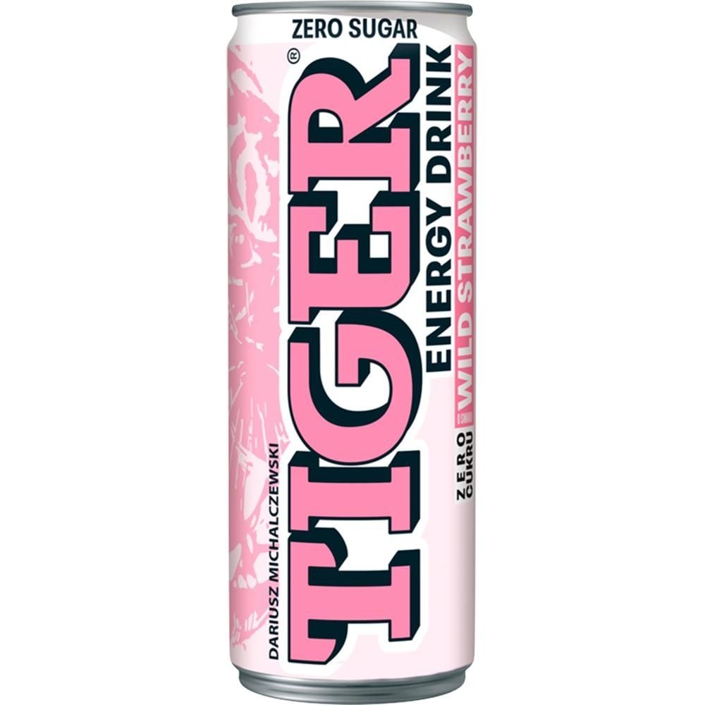 Tiger Zero Sugar Gazowany napój energetyzujący o smaku Wild Strawberry 250 ml